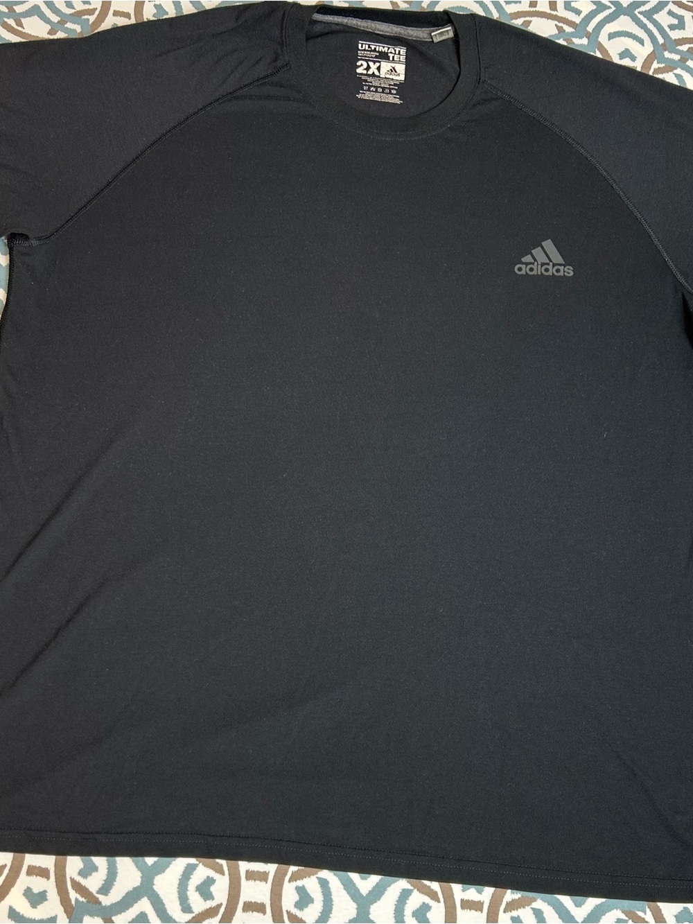adidas Black Short Sleeve Crew Performance Tee